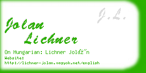 jolan lichner business card